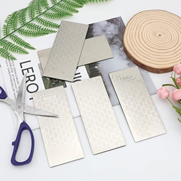 Diamond Sharpening Stone Set - 5 Pcs with Non-slip Base