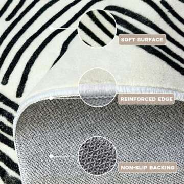 SunNewt 5x8 Rug Modern Abstract Area Rug Contemporary Striped Living Room Rug Stain Resistant Washable Rug Non-Shedding Bedroom Rug Non-Slip Low-Pile Floor Carpet for Dining Room Kitchen Home Office