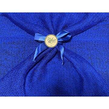 Nature by EJN - Net Bath Sponge, Customized N1 Weave, NKN Naturals, Long, Skin Exfoliation, African, Ghana, Porous, Stretches Horizontally to Approximately 49" (Shade of Blue)