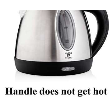 Moss & Stone Stainless Steel Electric Kettle Small, Cordless 1.2L Portable Hot Water Kettle Electric, 1500w Strong Fast Boiling Pot, Electric Teapot, Electric Tea Kettle With Boil Dry Protection