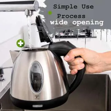 Moss & Stone Stainless Steel Electric Kettle Small, Cordless 1.2L Portable Hot Water Kettle Electric, 1500w Strong Fast Boiling Pot, Electric Teapot, Electric Tea Kettle With Boil Dry Protection