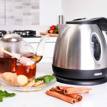 Moss & Stone Stainless Steel Electric Kettle Small, Cordless 1.2L Portable Hot Water Kettle Electric, 1500w Strong Fast Boiling Pot, Electric Teapot, Electric Tea Kettle With Boil Dry Protection