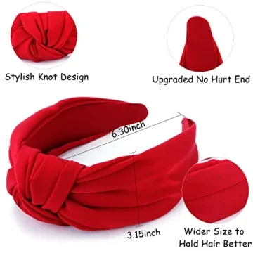 Stylish Red Satin Silk Headband for Women