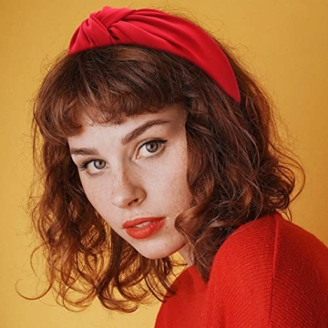 Stylish Red Satin Silk Headband for Women