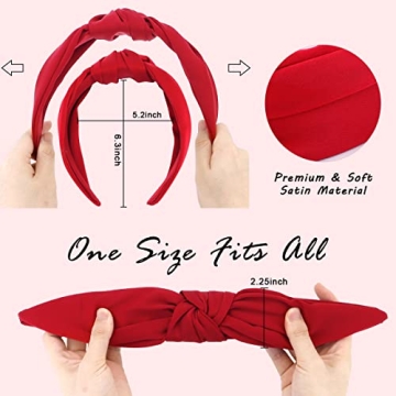 Stylish Red Satin Silk Headband for Women
