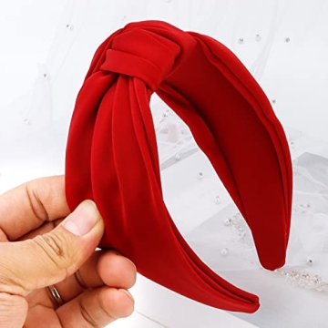 Stylish Red Satin Silk Headband for Women