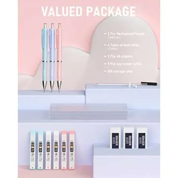 Nicpro Pastel Mechanical Pencil Set for Aesthetic Writing