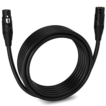 LyxPro 20 Feet XLR Microphone Cable Balanced Male to Female 3 Pin Mic Cord for Powered Speakers Audi...