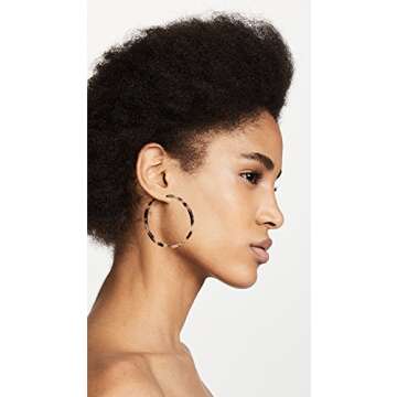 SHASHI Women's Windy Hoop Earrings, Tortoise, Bronze, Brown, Tan, One Size