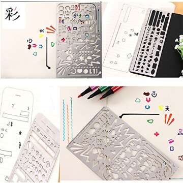 Yansanido 3 Pack Stainless Steel Drawing Stencils & Rulers