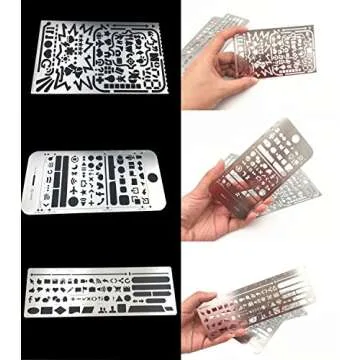 Yansanido 3 Pack Stainless Steel Drawing Stencils & Rulers