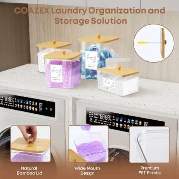 COAZEX Laundry Pods & Dryer Sheet Holder Set for Storage