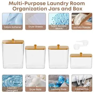 COAZEX Laundry Pods & Dryer Sheet Holder Set for Storage
