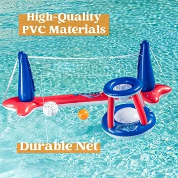 Inflatable Pool Float Set Volleyball Basketball Summer Fun