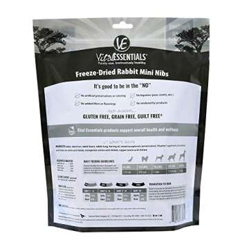 Vital Essentials Freeze Dried Dog Food, Rabbit Mini Nibs 14 oz