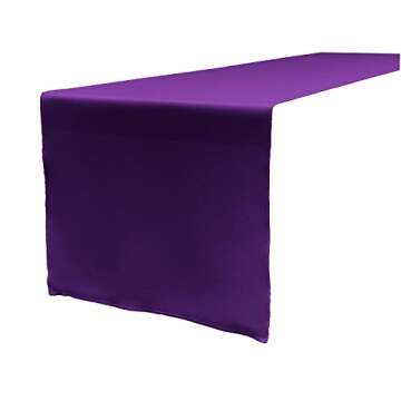 BROWARD LINENS Table Runner Polyester 14 x 72 Inch (1, Purple)