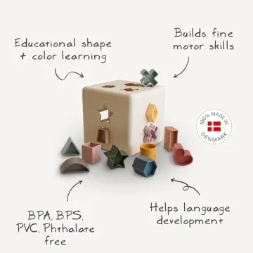 Mushie Shape Sorting Box for Toddlers - Safe Learning Toy