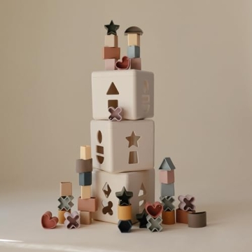 Mushie Shape Sorting Box for Toddlers - Safe Learning Toy