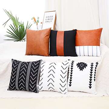 LYDTICK Boho Throw Pillow Covers 6 Pack for Modern Decor