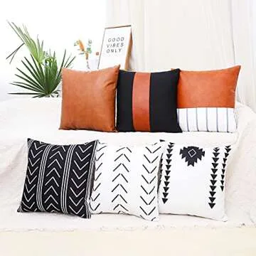 LYDTICK Boho Throw Pillow Covers 6 Pack for Modern Decor