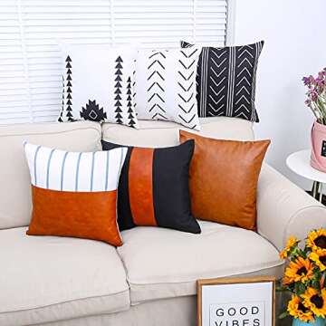 LYDTICK Boho Throw Pillow Covers 6 Pack for Modern Decor