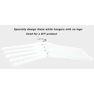 Premium Solid Wood Bridal Wedding Dress Hangers, Beautiful Wooden Shirt Suit Coat Jacket Clothes Hangers-360° Strong Swivel Hook-Extra Smooth Finish-Smoothly Cut Notches-10 Pack- White Color LM01B