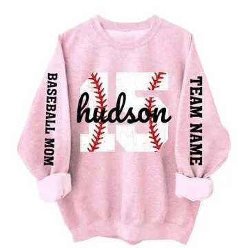 Personalized Baseball Mom Sweatshirt - Customizable Comfort