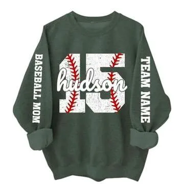 Personalized Baseball Mom Sweatshirt - Customizable Comfort