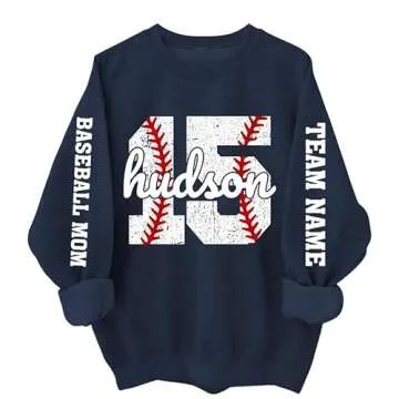 Personalized Baseball Mom Sweatshirt - Customizable Comfort