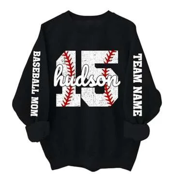 Personalized Baseball Mom Sweatshirt - Customizable Comfort