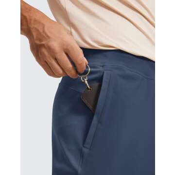 CRZ YOGA Mens 4-Way Stretch Golf Joggers with Pockets 32" - Track Gym Athletic Workout Hiking Pants Electric Blue Large