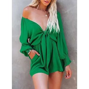 AlvaQ Green Rompers for Women Stylish Summer Outfit