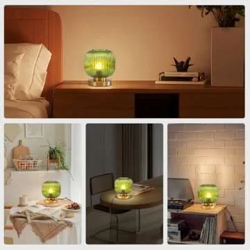 Auwieou Green Glass Table Lamp - Chic & Elegant Design