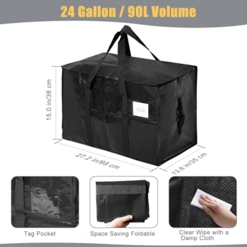 Durable Rihim 90L Heavy Duty Moving Bags - 4 Pack