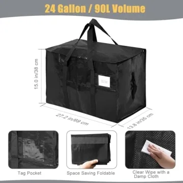 Durable Rihim 90L Heavy Duty Moving Bags - 4 Pack