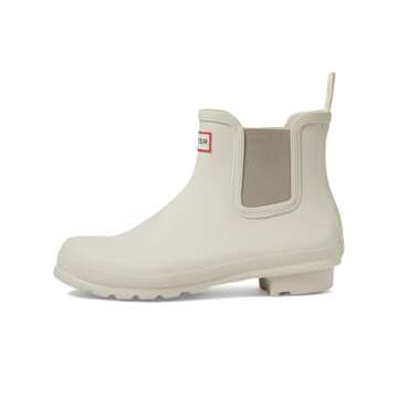 Hunter Women's Original Chelsea Rain Boot, Ivory, 7