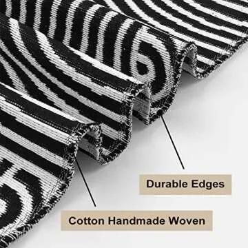 Tiveney Black and White Outdoor Rug 3x5 Ft - Machine Washable