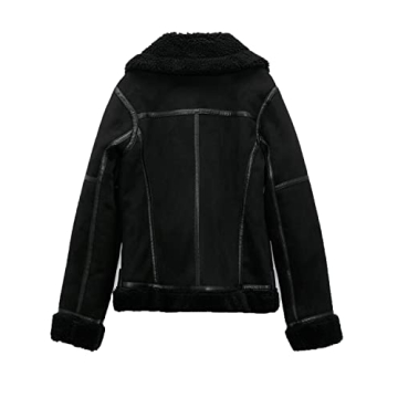 LY VAREY LIN Women's Faux Shearling Moto Jacket Winter Coat