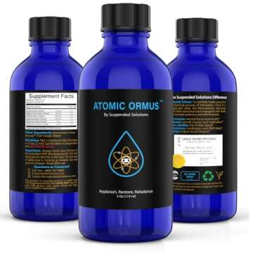 Suspended Solutions Liquid- Atomic ORMUS - 4oz - Monoatomic Gold Ormus - Memory AID, ENERGETICALLY Enhanced, REJUVENATING, Increased Energy, Stamina, Vitality - Gold, Platinum, Iridium