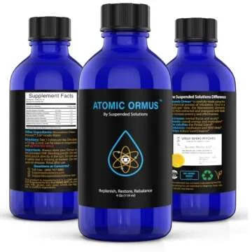 Suspended Solutions Liquid- Atomic ORMUS - 4oz - Monoatomic Gold Ormus - Memory AID, ENERGETICALLY Enhanced, REJUVENATING, Increased Energy, Stamina, Vitality - Gold, Platinum, Iridium
