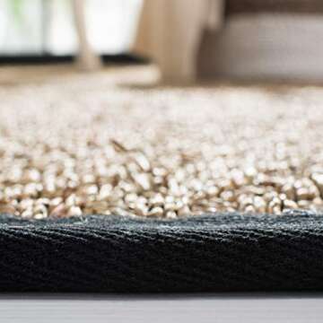 SAFAVIEH Natural Fiber Collection Runner Rug - 2'6" x 10', Natural & Black, Border Basketweave Seagrass Design, Easy Care, Ideal for High Traffic Areas in Living Room, Bedroom (NF114C)