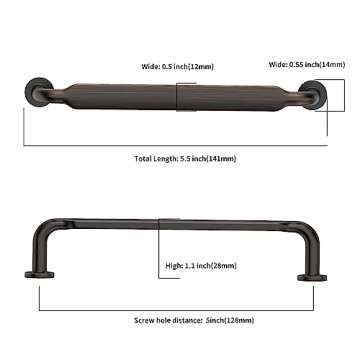 Asidrama 10 Pack 5 Inch(128mm) Oil Rubbed Bronze Kitchen Cabinet Handles, Cabinet Pulls Kitchen Cabi...