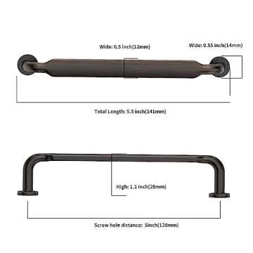 Asidrama 10 Pack 5 Inch(128mm) Oil Rubbed Bronze Kitchen Cabinet Handles, Cabinet Pulls Kitchen Cabi...