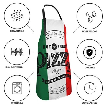 EZYES Pizza Apron - Adjustable Unisex Kitchen Bib Apron
