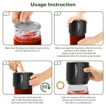 Electric Mason Jar Vacuum Sealer for Home Canning
