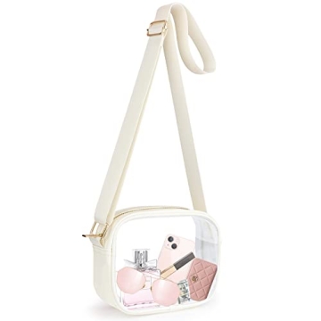KETIEE Clear Crossbody Bag - Waterproof, Adjustable Strap, Stadium Approved