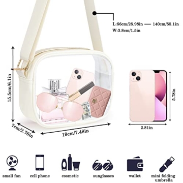 KETIEE Clear Crossbody Bag Waterproof Adjustable Strap