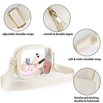 KETIEE Clear Crossbody Bag Waterproof Adjustable Strap