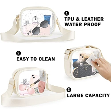KETIEE Clear Crossbody Bag Waterproof Adjustable Strap