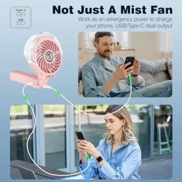 HandFan 4000mAh Portable Misting Fan, 50ml Water Tank, Rechargeable for All Outdoor Adventures